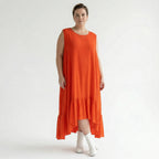 A-Form Kleid von AKH Fashion aus Viskose, 1576.07023, Orange, Ausgefallen, Zeitlos, Schick