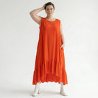 A-Form Kleid von AKH Fashion aus Viskose, 1576.07023, Orange, Ausgefallen, Zeitlos, Schick