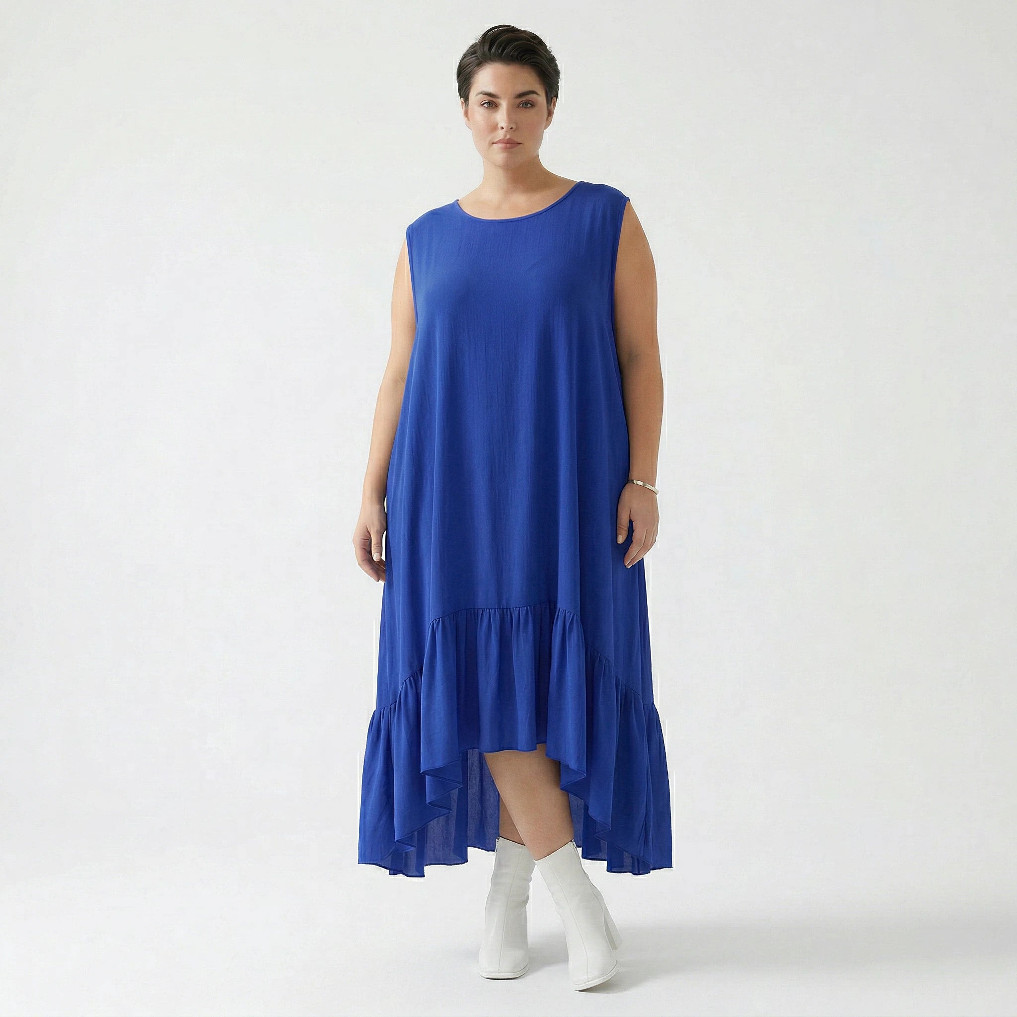 A-Form Kleid von AKH Fashion aus Viskose, 1576.07023, Royalblau, Ausgefallen, Zeitlos