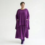A-Form Rock von AKH Fashion aus Viskose, 1576.07186, Lila, Ausgefallen, Zeitlos, Schick