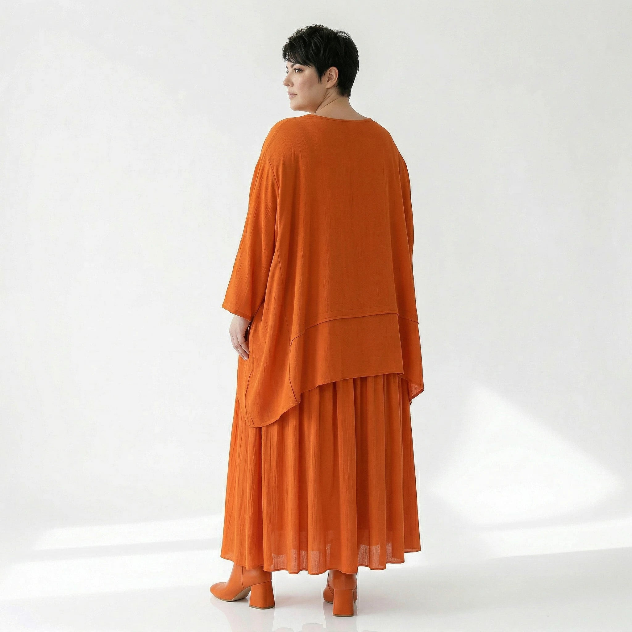 A-Form Rock von AKH Fashion aus Viskose, 1576.07186, Orange, Ausgefallen, Zeitlos, Schick