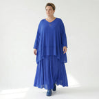 A-Form Rock von AKH Fashion aus Viskose, 1576.07186, Royalblau, Ausgefallen, Zeitlos