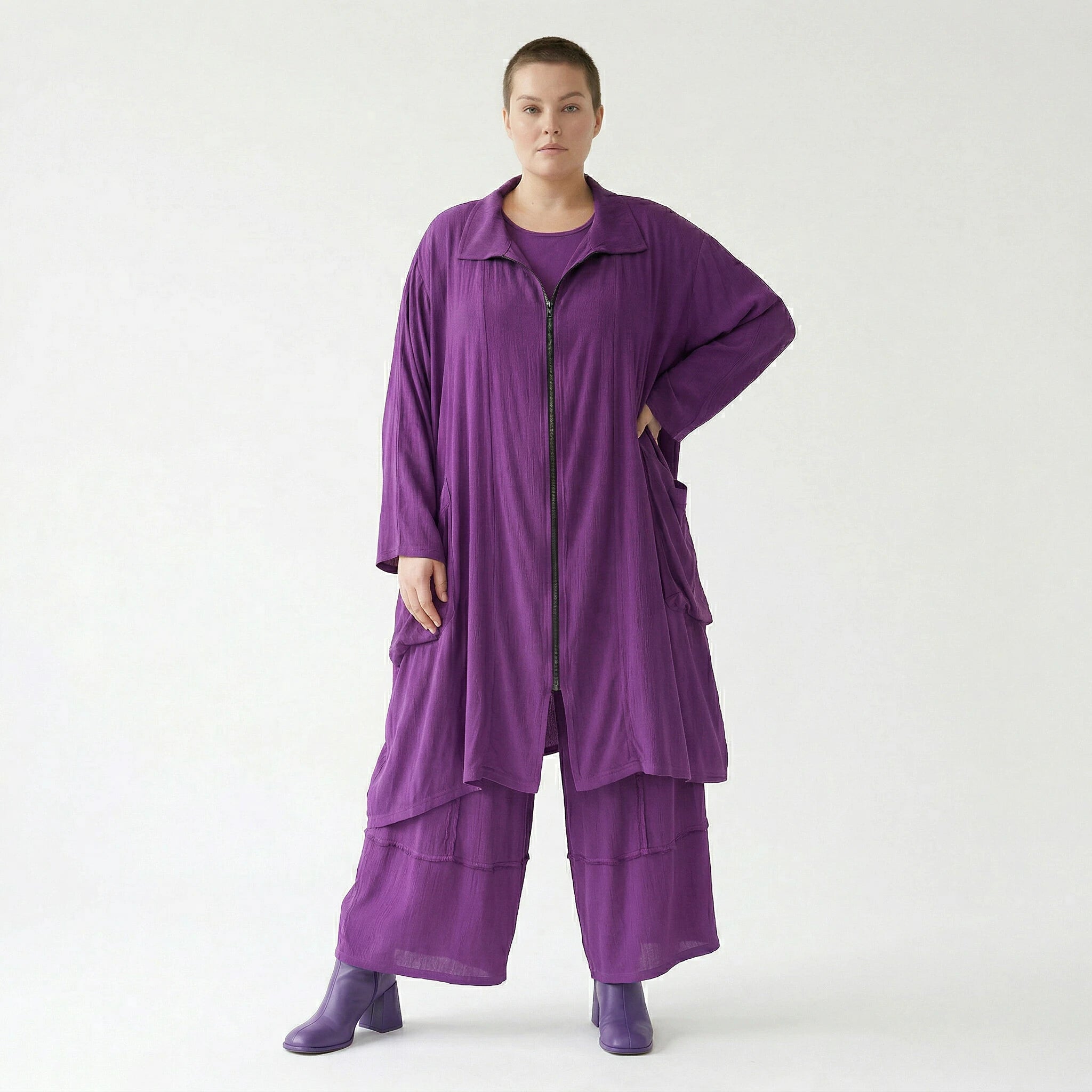 Ballonhose von AKH Fashion aus Viskose, 1576.07189, Lila, Ausgefallen, Zeitlos, Schick