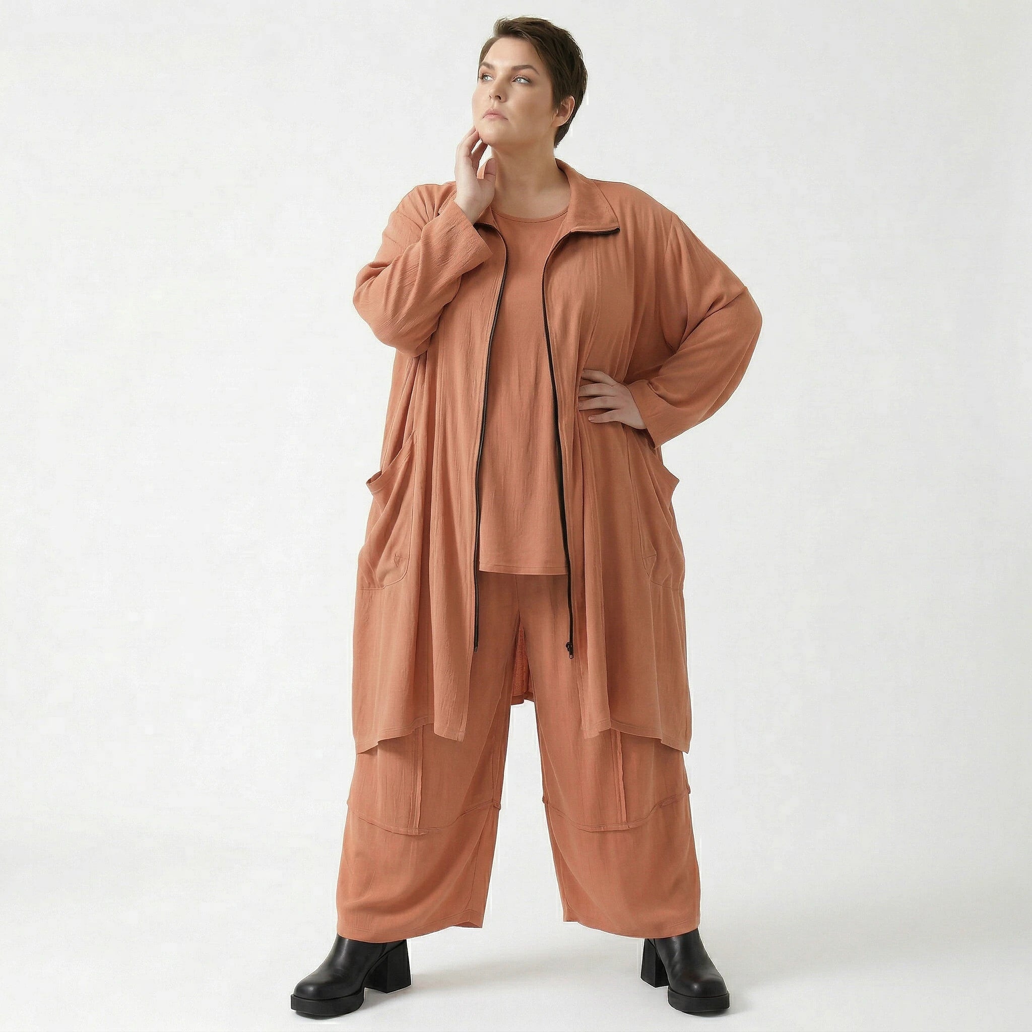 Ballonhose von AKH Fashion aus Viskose, 1576.07189, Mauve, Ausgefallen, Zeitlos, Schick