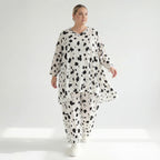 A-Form Bigshirt von AKH Fashion aus Viskose, 1579.00593, Weiß/Schwarz, Kleckse, Ausgefallen