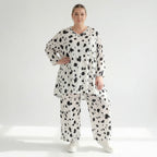 A-Form Bigshirt von AKH Fashion aus Viskose, 1579.00593, Weiß/Schwarz, Kleckse, Ausgefallen