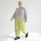 Ballonhose von AKH Fashion aus Baumwolle, 1580.07181, Gelb/Grau, Ziegelsteine, Schick