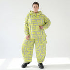 AKH Fashion Bigshirt in gerader Form, aus Baumwolle, 1580.07178, Gelb/Grau, Ziegelsteine