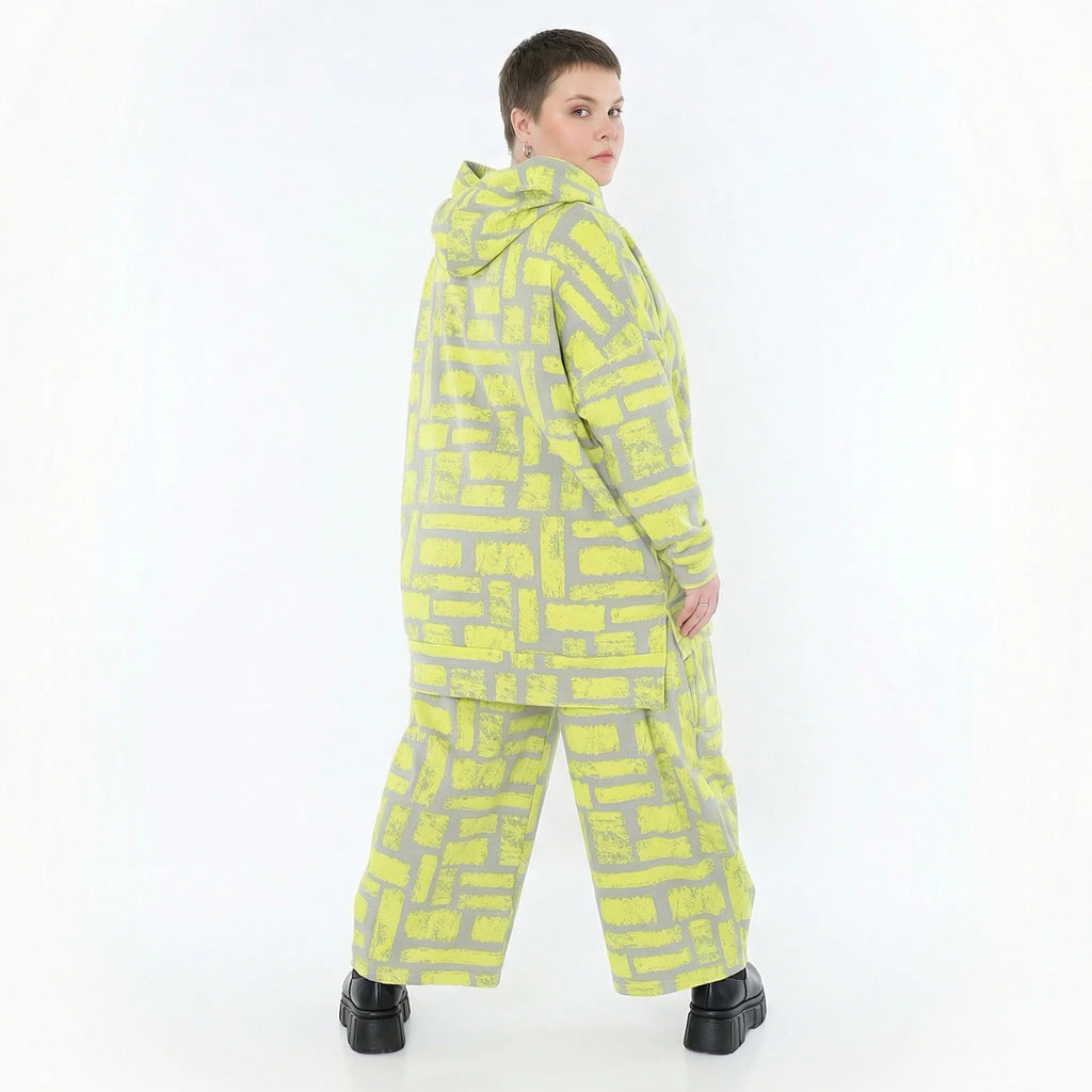 Ballonhose von AKH Fashion aus Baumwolle, 1580.08069, Gelb/Grau, Ziegelsteine, Schick