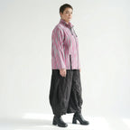 Kastige Oversize Jacke in luftig leichter Leinen Optik, ausgefallen im Lagenlook, Fuchsia/Mint