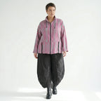 Kastige Oversize Jacke in luftig leichter Leinen Optik, ausgefallen im Lagenlook, Fuchsia/Mint