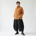 Luftige Oversize Jacke im Lagenlook aus Baumwolle und Viskose mit Blockstreifen, Orange/Apfelgrün