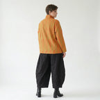 Luftige Oversize Jacke im Lagenlook aus Baumwolle und Viskose mit Blockstreifen, Orange/Apfelgrün