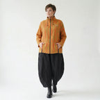 Luftige Oversize Jacke im Lagenlook aus Baumwolle und Viskose mit Blockstreifen, Orange/Apfelgrün