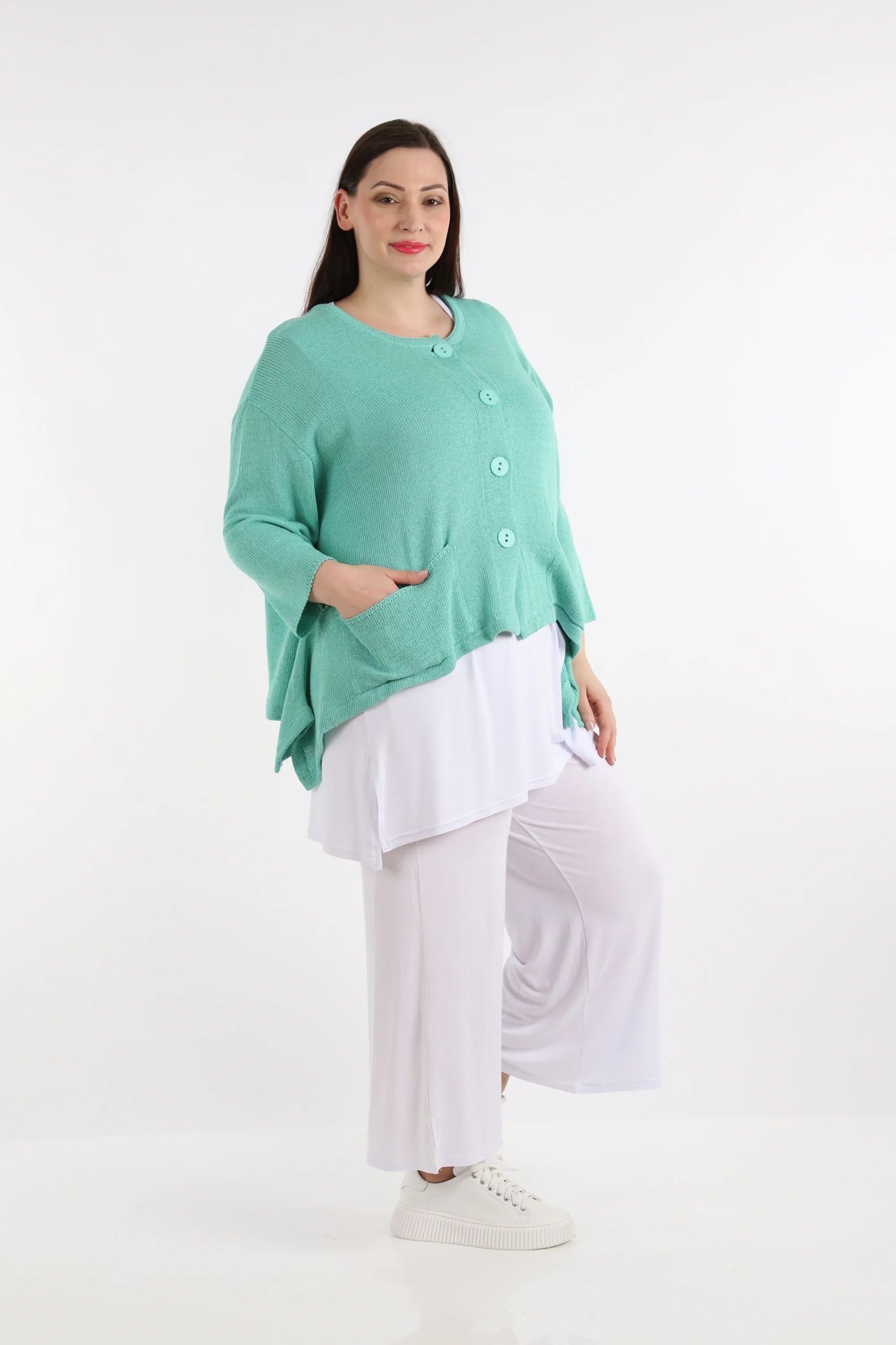  A-Form Jacke von AKH Fashion aus Baumwolle, 1110.00118, Mint, Schick, Modern, Bequem