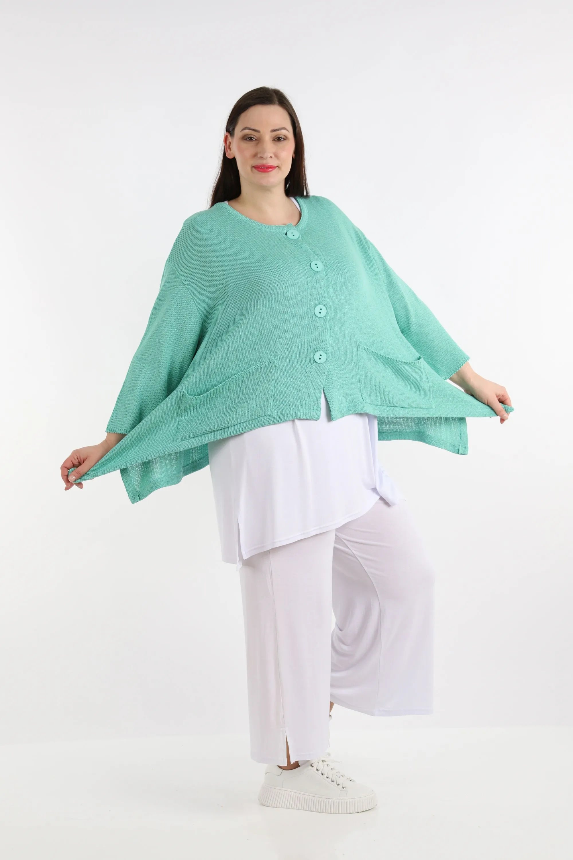  A-Form Jacke von AKH Fashion aus Baumwolle, 1110.00118, Mint, Schick, Modern, Bequem