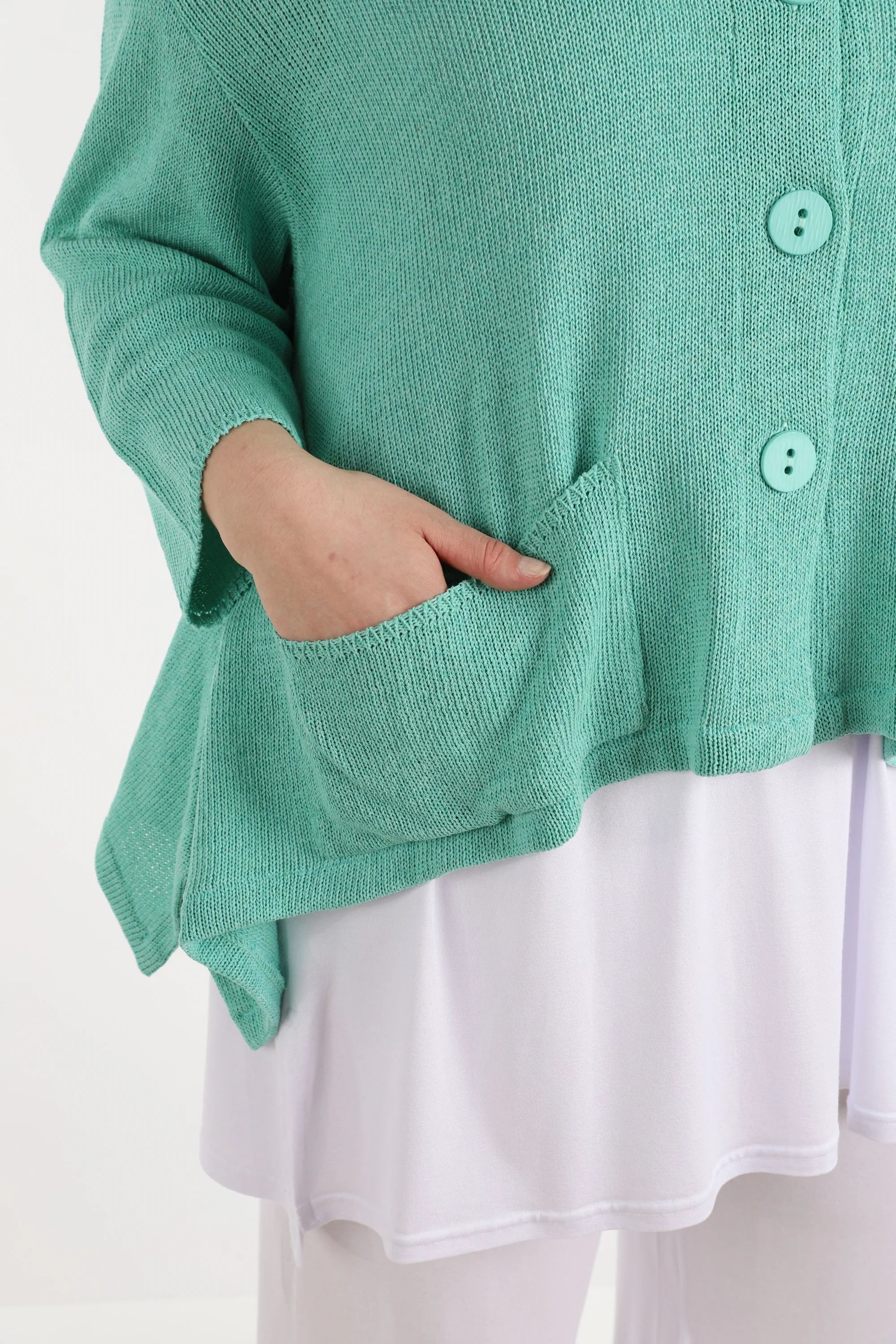  A-Form Jacke von AKH Fashion aus Baumwolle, 1110.00118, Mint, Schick, Modern, Bequem