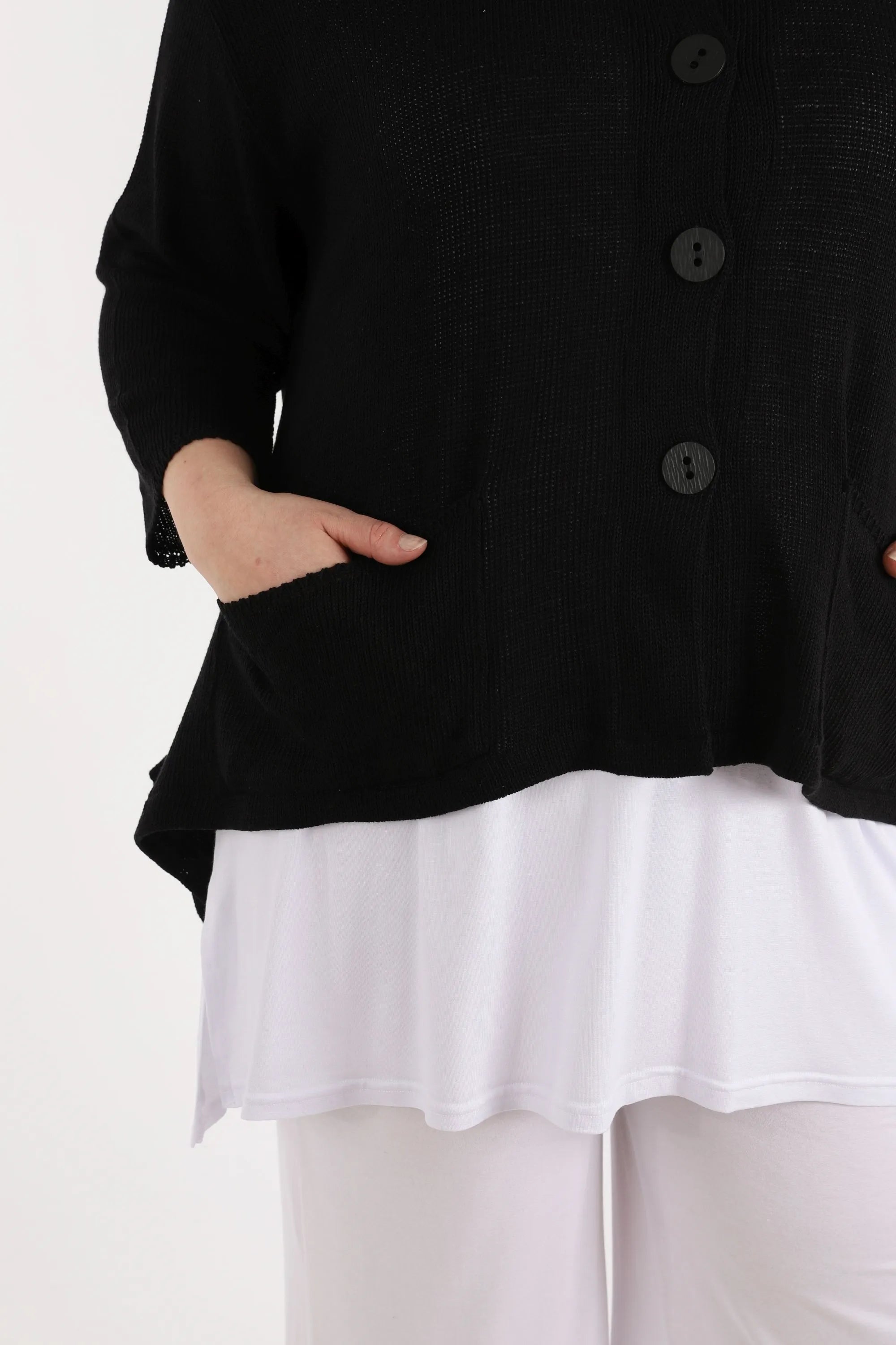  A-Form Jacke von AKH Fashion aus Baumwolle, 1110.00118, Schwarz, Schick, Modern, Bequem