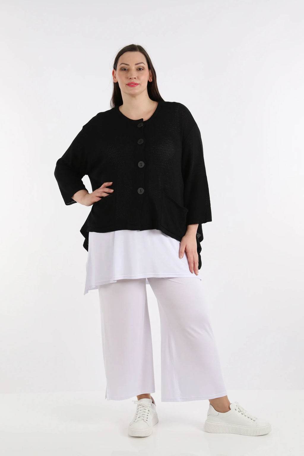  A-Form Jacke von AKH Fashion aus Baumwolle, 1110.00118, Schwarz, Schick, Modern, Bequem