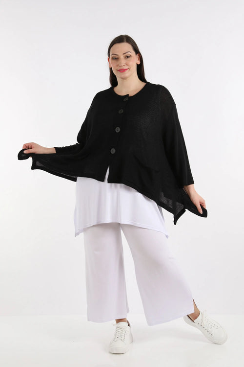  A-Form Jacke von AKH Fashion aus Baumwolle, 1110.00118, Schwarz, Schick, Modern, Bequem