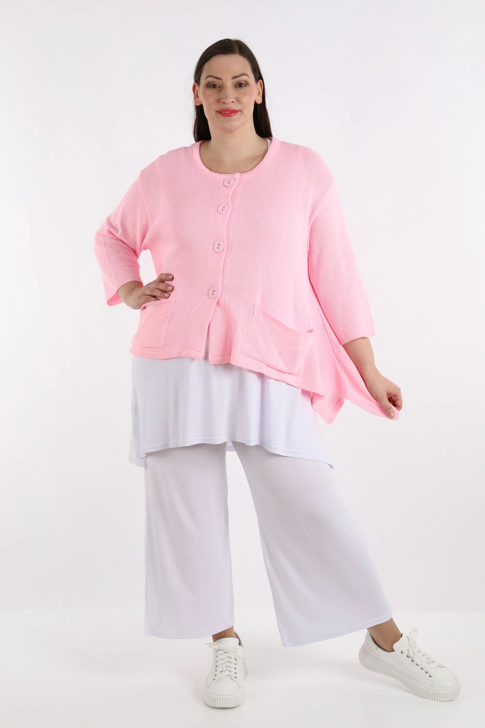  A-Form Jacke von AKH Fashion aus Baumwolle, 1110.00118, Rosa, Schick, Modern, Bequem