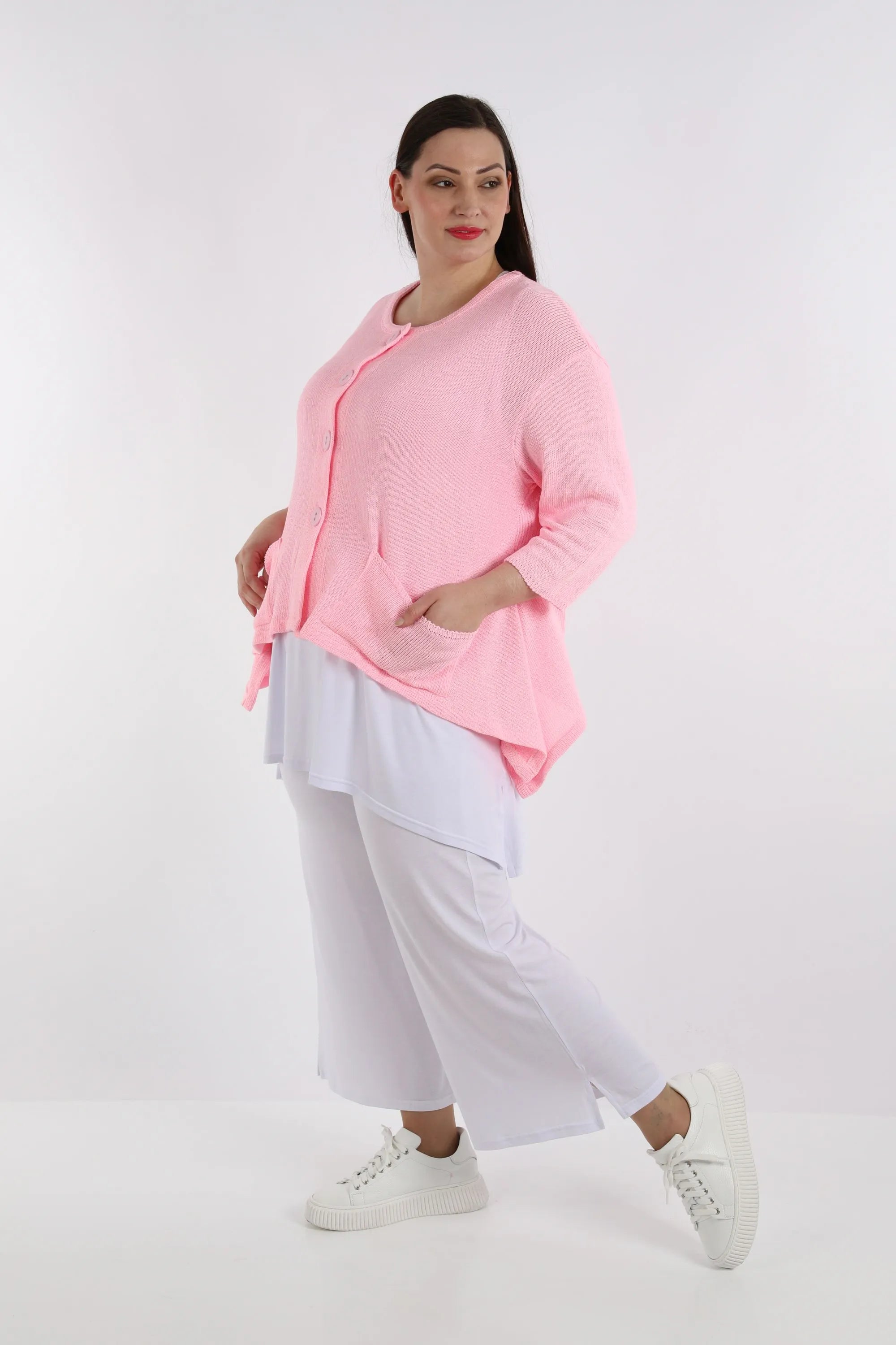  A-Form Jacke von AKH Fashion aus Baumwolle, 1110.00118, Rosa, Schick, Modern, Bequem