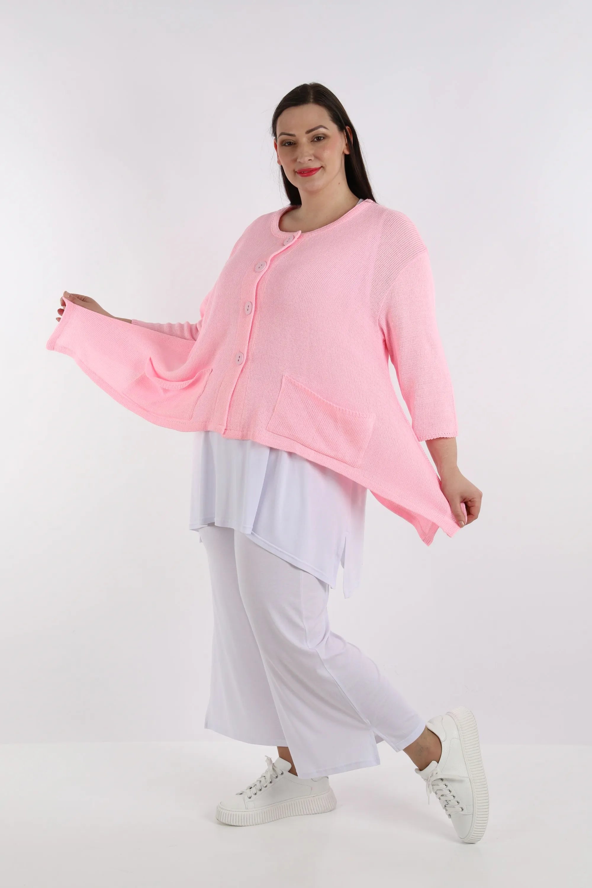  A-Form Jacke von AKH Fashion aus Baumwolle, 1110.00118, Rosa, Schick, Modern, Bequem