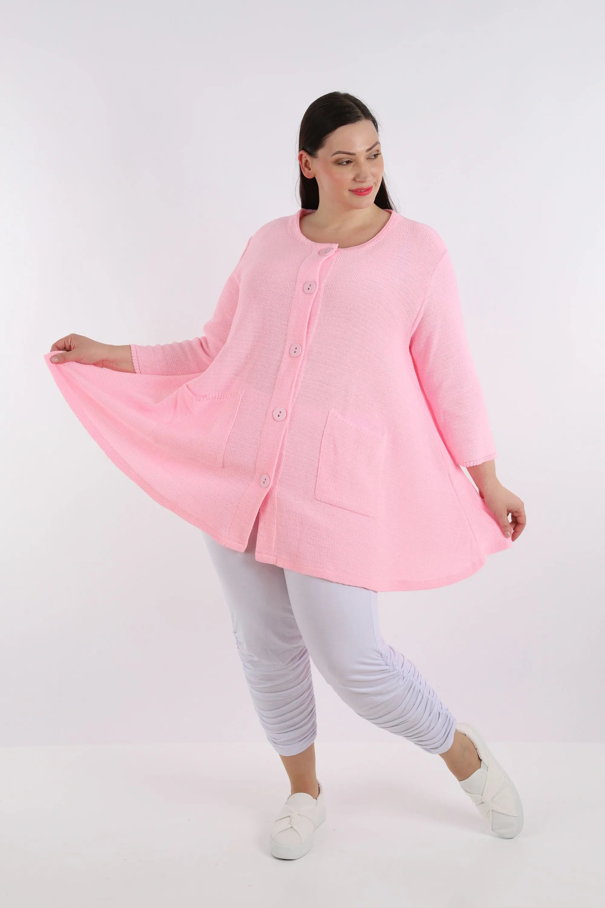  A-Form Jacke von AKH Fashion aus Baumwolle, 1110.01382, Rosa, Schick, Modern, Bequem