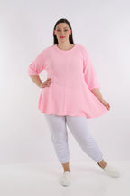  AKH Fashion Shirt in Glocken-Form, aus Baumwolle, 1110.01892, Rosa, Schick, Modern, Bequem