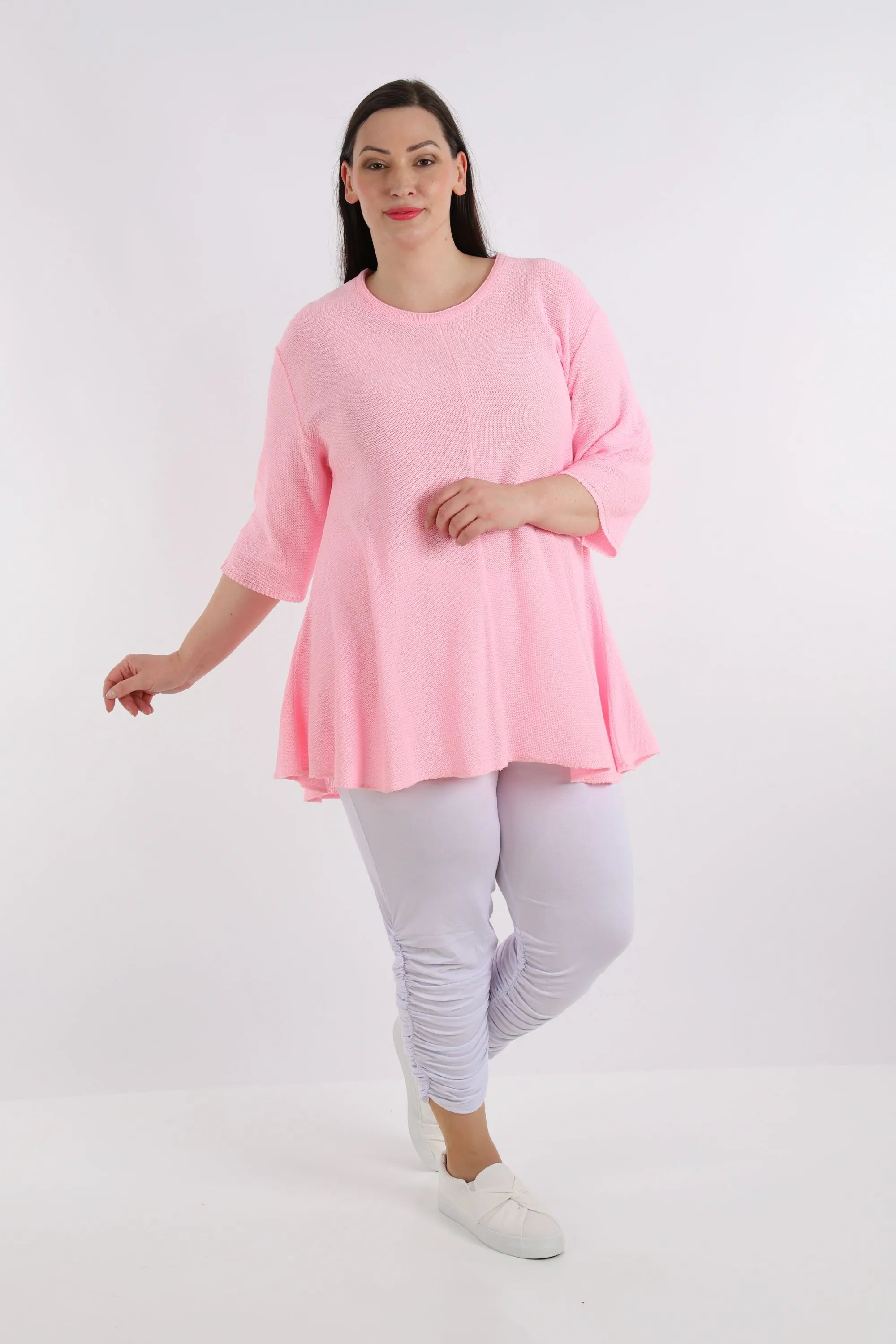  AKH Fashion Shirt in Glocken-Form, aus Baumwolle, 1110.01892, Rosa, Schick, Modern, Bequem