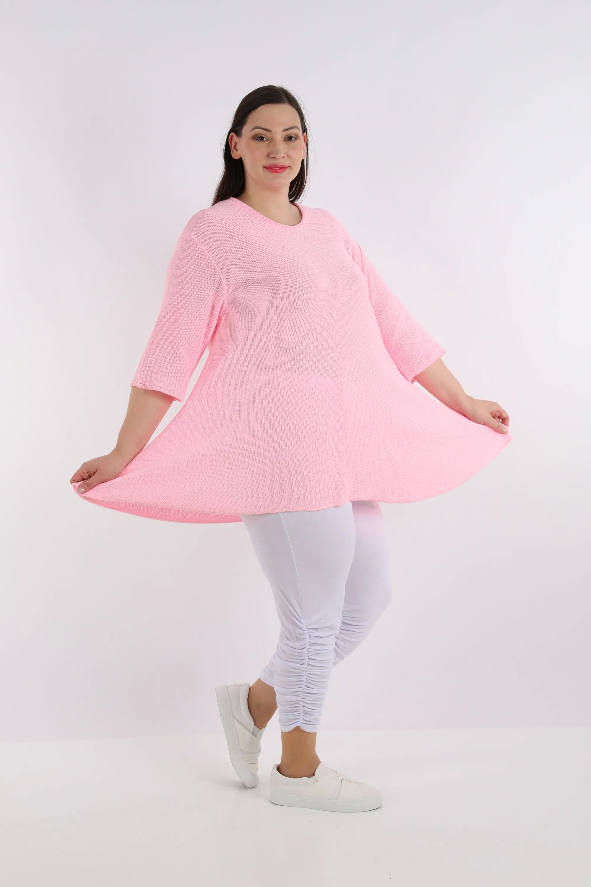  AKH Fashion Shirt in Glocken-Form, aus Baumwolle, 1110.01892, Rosa, Schick, Modern, Bequem