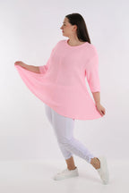 AKH Fashion Shirt in Glocken-Form, aus Baumwolle, 1110.01892, Rosa, Schick, Modern, Bequem