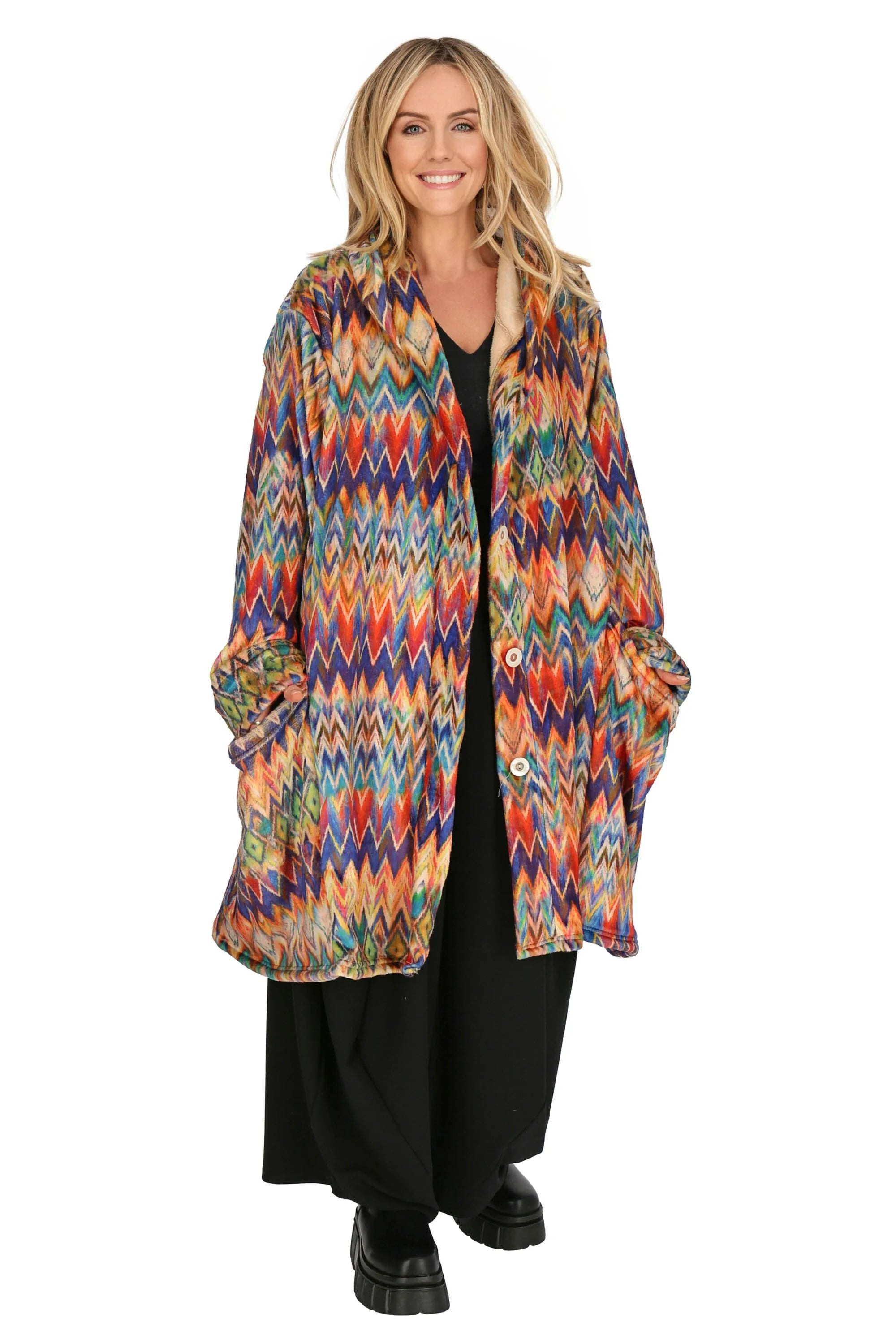  Ballonmantel von AKH Fashion aus Polyester, 1229.06660, Mehrfarbig, Farbmix, Schick