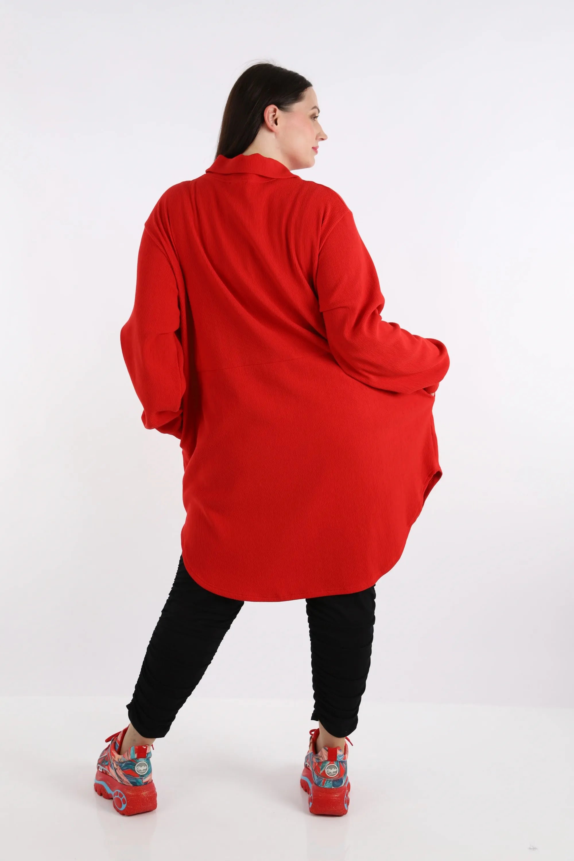 AKH Fashion Bluse in gerundeter Form, aus Baumwolle, 1252.06881, Rot, Schick, Modern