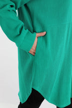 Bluse von AKH Fashion aus Baumwolle in gerundeter Form, ausgefallene Lagenlook Mode