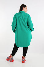 Bluse von AKH Fashion aus Baumwolle in gerundeter Form, ausgefallene Lagenlook Mode