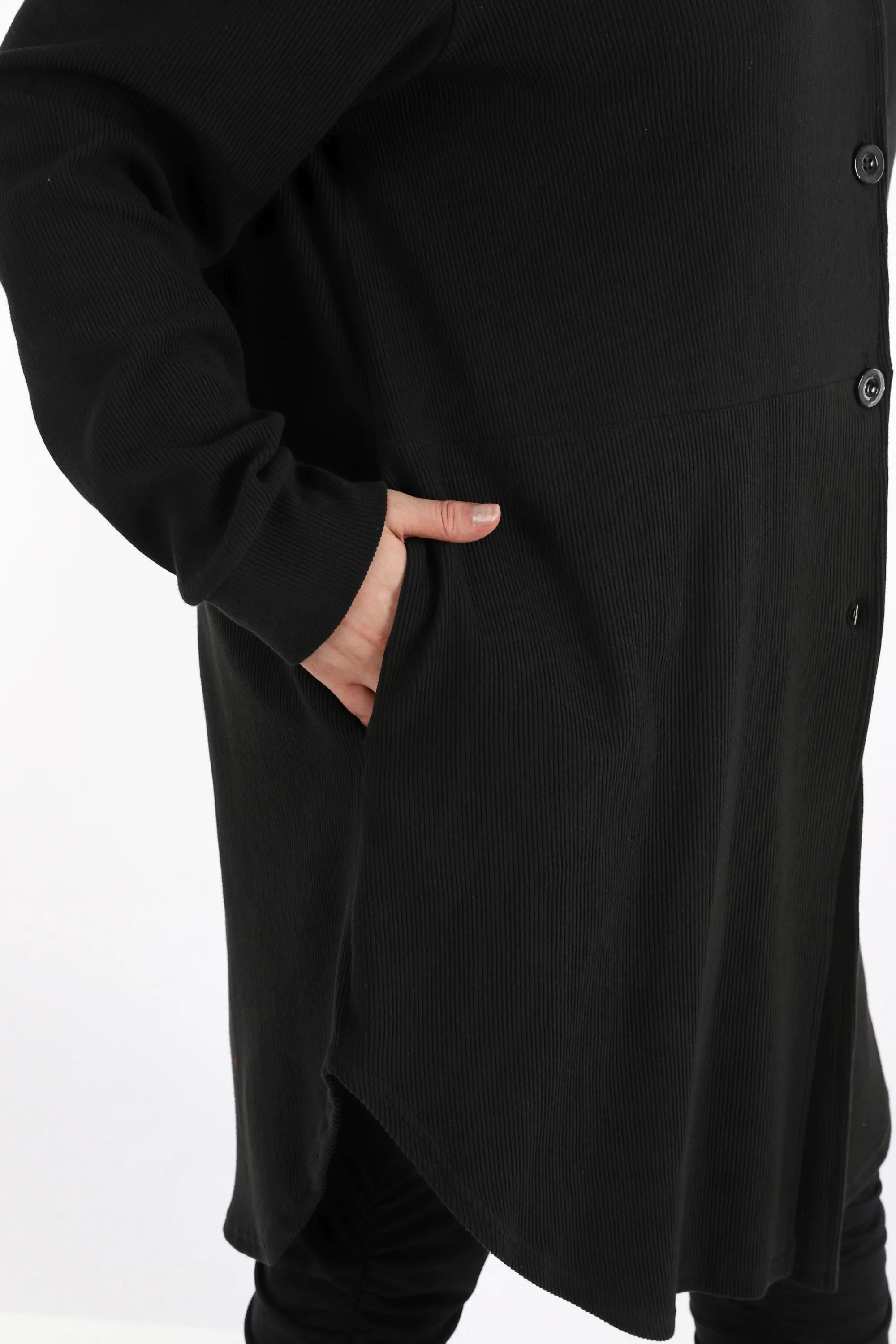  AKH Fashion Bluse in gerundeter Form, aus Baumwolle, 1252.06881, Schwarz, Schick, Modern