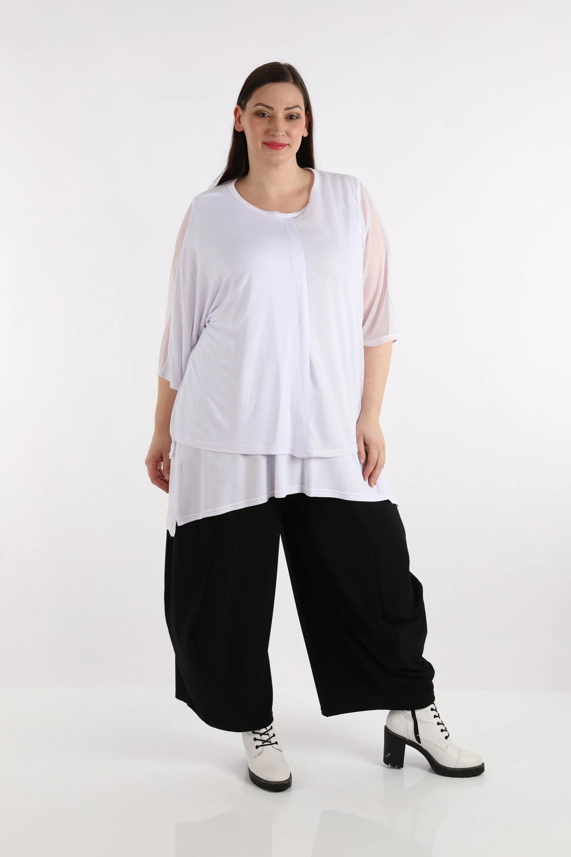  AKH Fashion Bigshirt in kastiger Form, aus Viskose, 1274.06922, Weiß, Schick, Modern, Bequem
