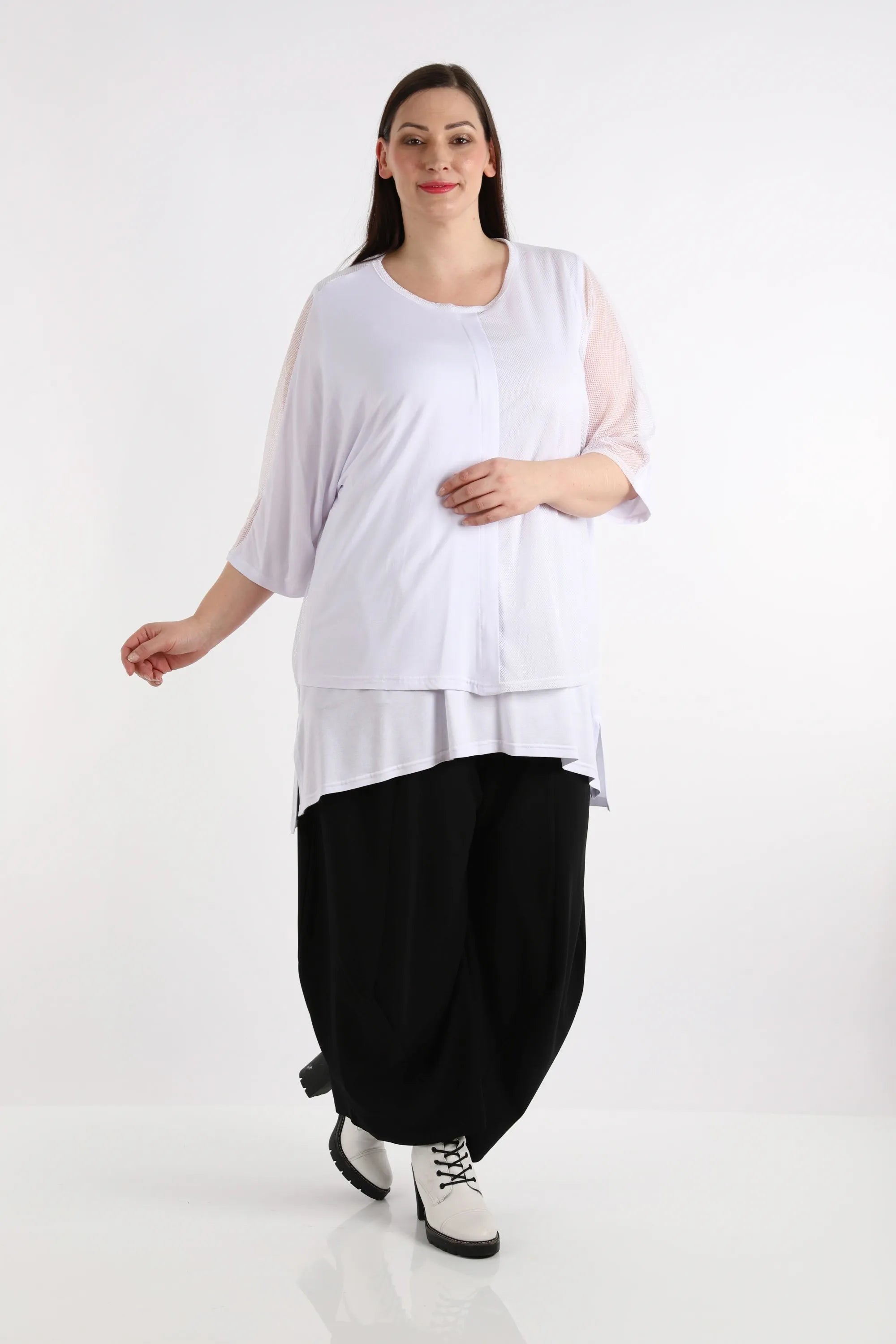  AKH Fashion Bigshirt in kastiger Form, aus Viskose, 1274.06922, Weiß, Schick, Modern, Bequem