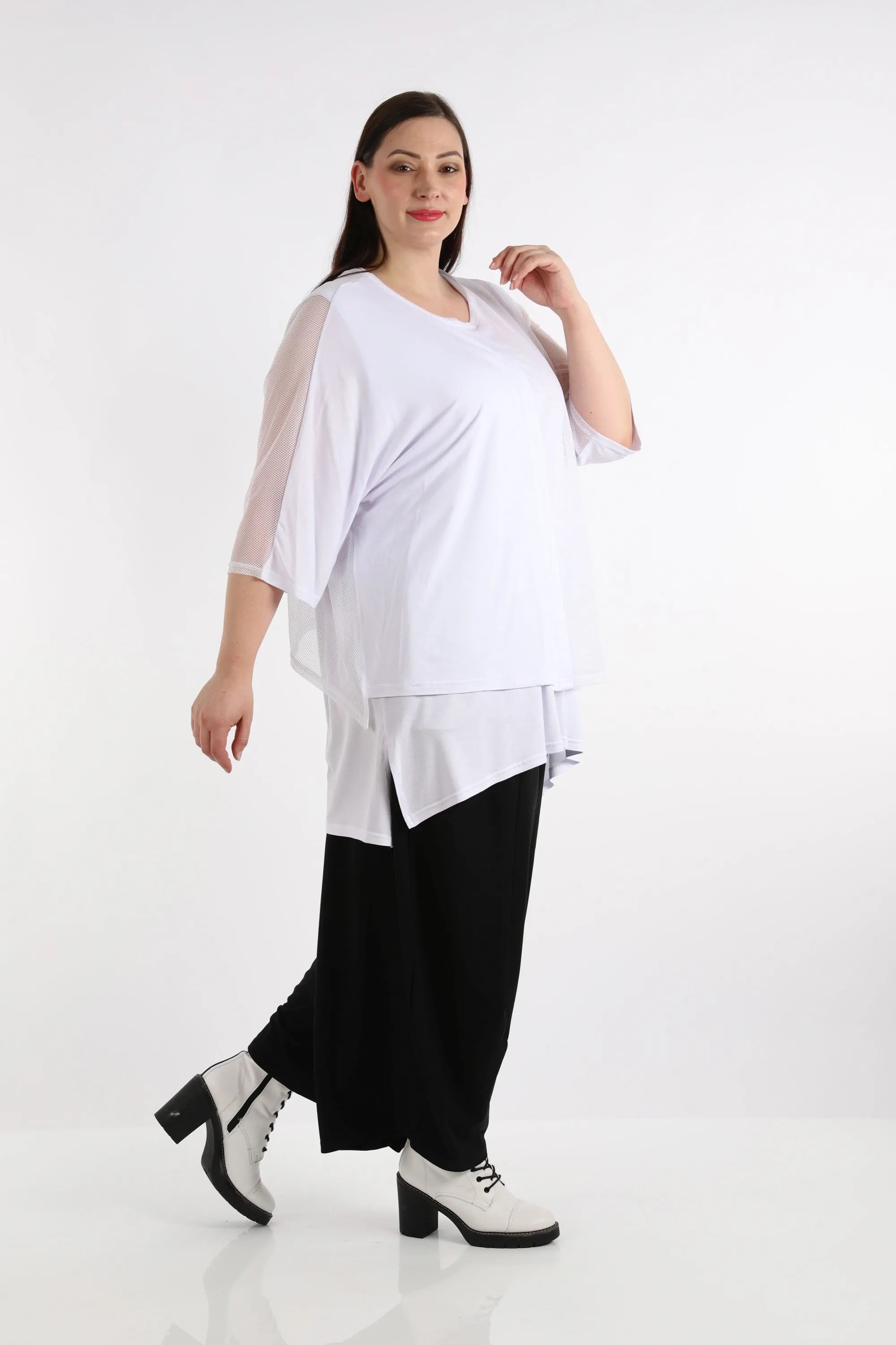  AKH Fashion Bigshirt in kastiger Form, aus Viskose, 1274.06922, Weiß, Schick, Modern, Bequem