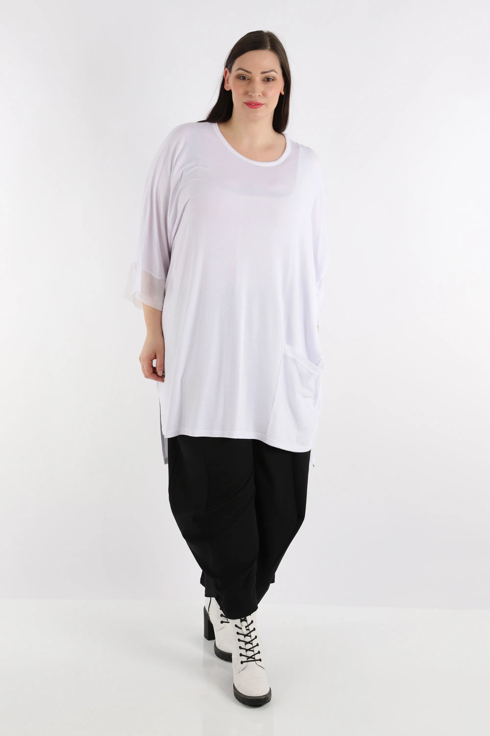 AKH Fashion Bigshirt in kastiger Form, aus Viskose, 1274.06925, Weiß, Schick, Modern, Bequem
