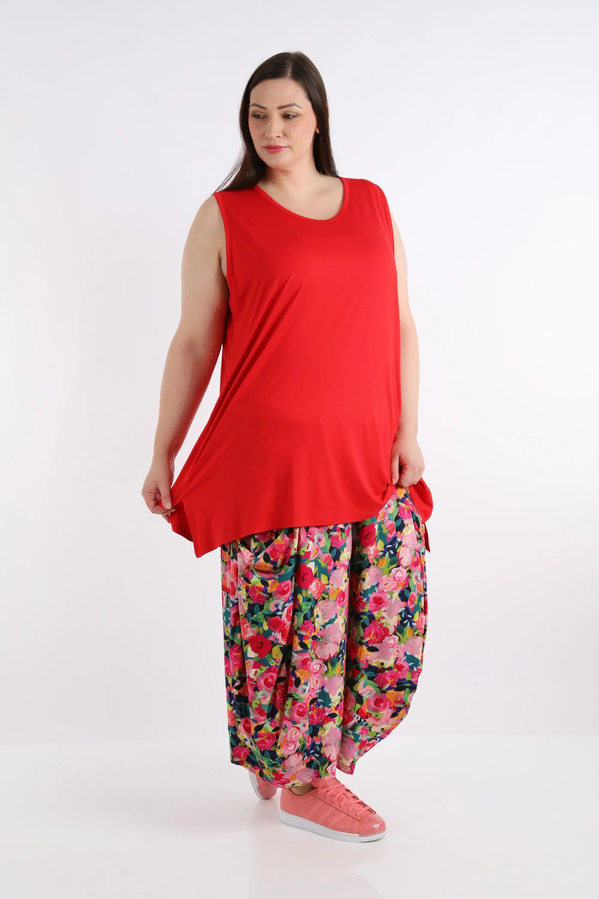  Ballonhose von AKH Fashion aus Viskose, 1276.08069, Pink-Mehrfarbig, Blumen, Schick