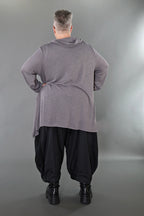 A-Form Bigshirt von AKH Premium aus Viskose, P1008.3371, Hellgrau, Ausgefallen, Zeitlos