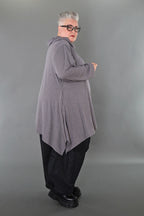 A-Form Bigshirt von AKH Premium aus Viskose, P1008.3371, Hellgrau, Ausgefallen, Zeitlos