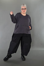  AKH Premium Bigshirt in gerader Form, aus Viskose, P1008.7130, Dunkelgrau, Ausgefallen