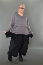  AKH Premium Bigshirt in gerader Form, aus Viskose, P1008.7130, Hellgrau, Ausgefallen, Zeitlos