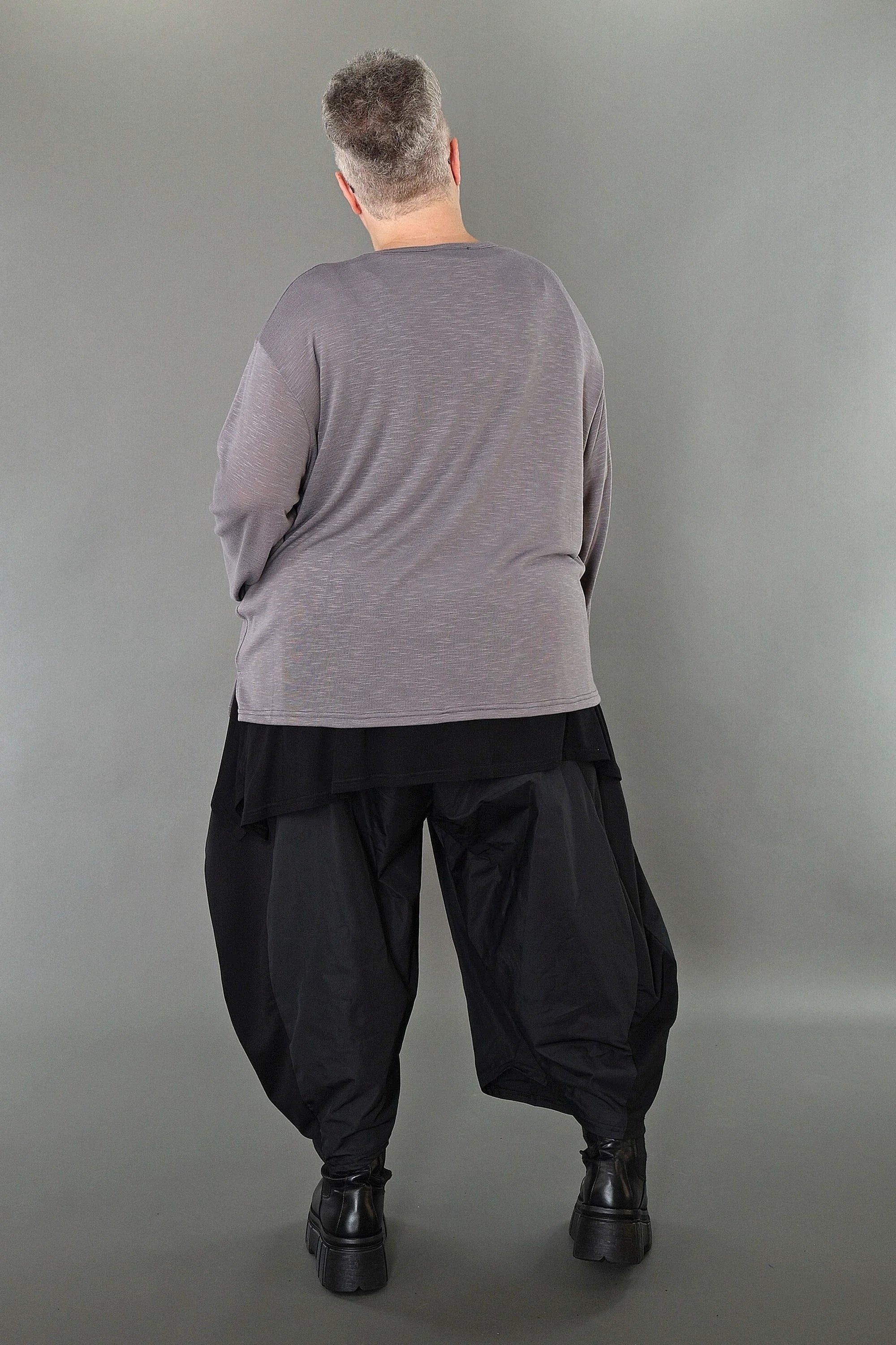  AKH Premium Bigshirt in gerader Form, aus Viskose, P1008.7130, Hellgrau, Ausgefallen, Zeitlos