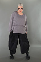  AKH Premium Bigshirt in gerader Form, aus Viskose, P1008.7130, Hellgrau, Ausgefallen, Zeitlos