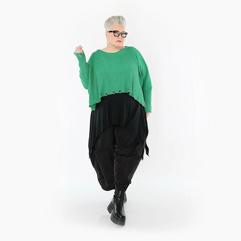  AKH Premium Überwurf in kastiger Form, aus Baumwolle, P1009.2538, Grün, Ausgefallen