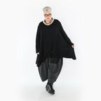 A-Form Bigshirt von AKH Premium aus Baumwolle, P1009.2542, Schwarz, Ausgefallen, Zeitlos